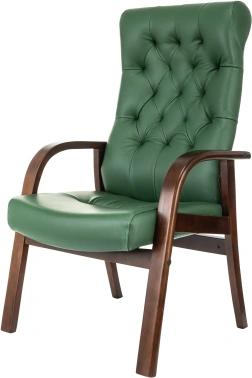 Кресло Бюрократ T-9928WALNUT-CF, обивка: кожа, цвет: зеленый (T-9928WALNUT-CF/GN)