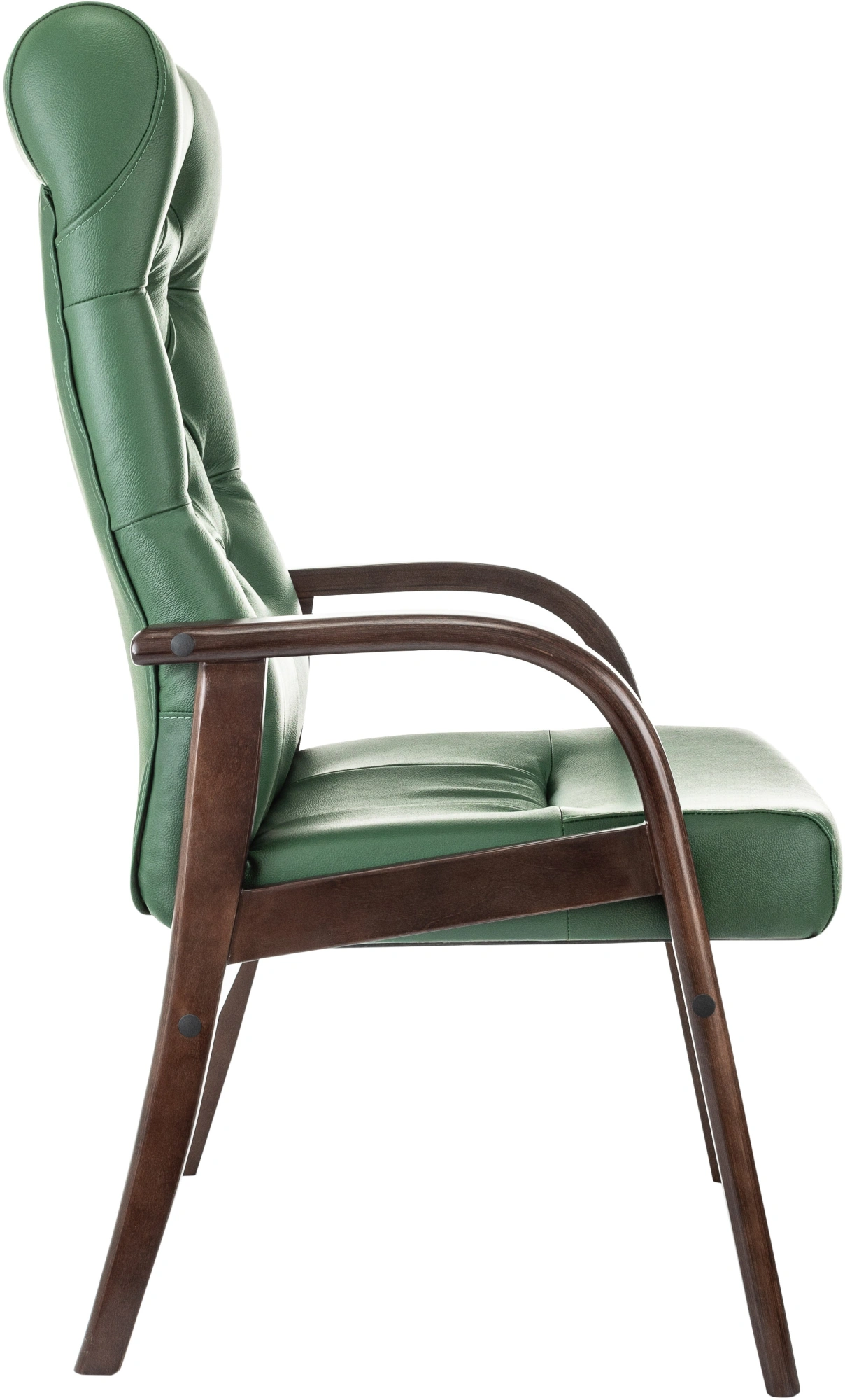 Кресло Бюрократ T-9928WALNUT-CF, обивка: кожа, цвет: зеленый (T-9928WALNUT-CF/GN) от магазина Buro.store