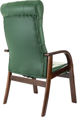 Кресло Бюрократ T-9928WALNUT-CF, обивка: кожа, цвет: зеленый (T-9928WALNUT-CF/GN)