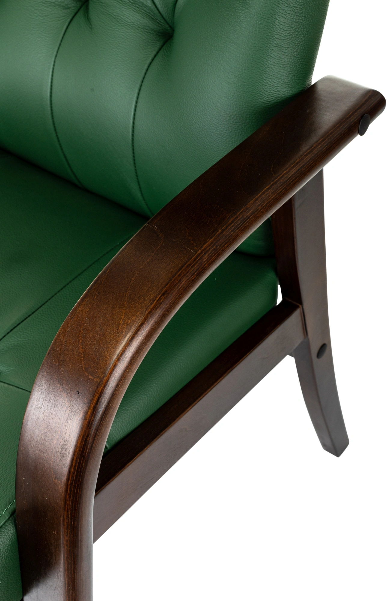 Кресло Бюрократ T-9928WALNUT-CF, обивка: кожа, цвет: зеленый (T-9928WALNUT-CF/GN) от магазина Buro.store