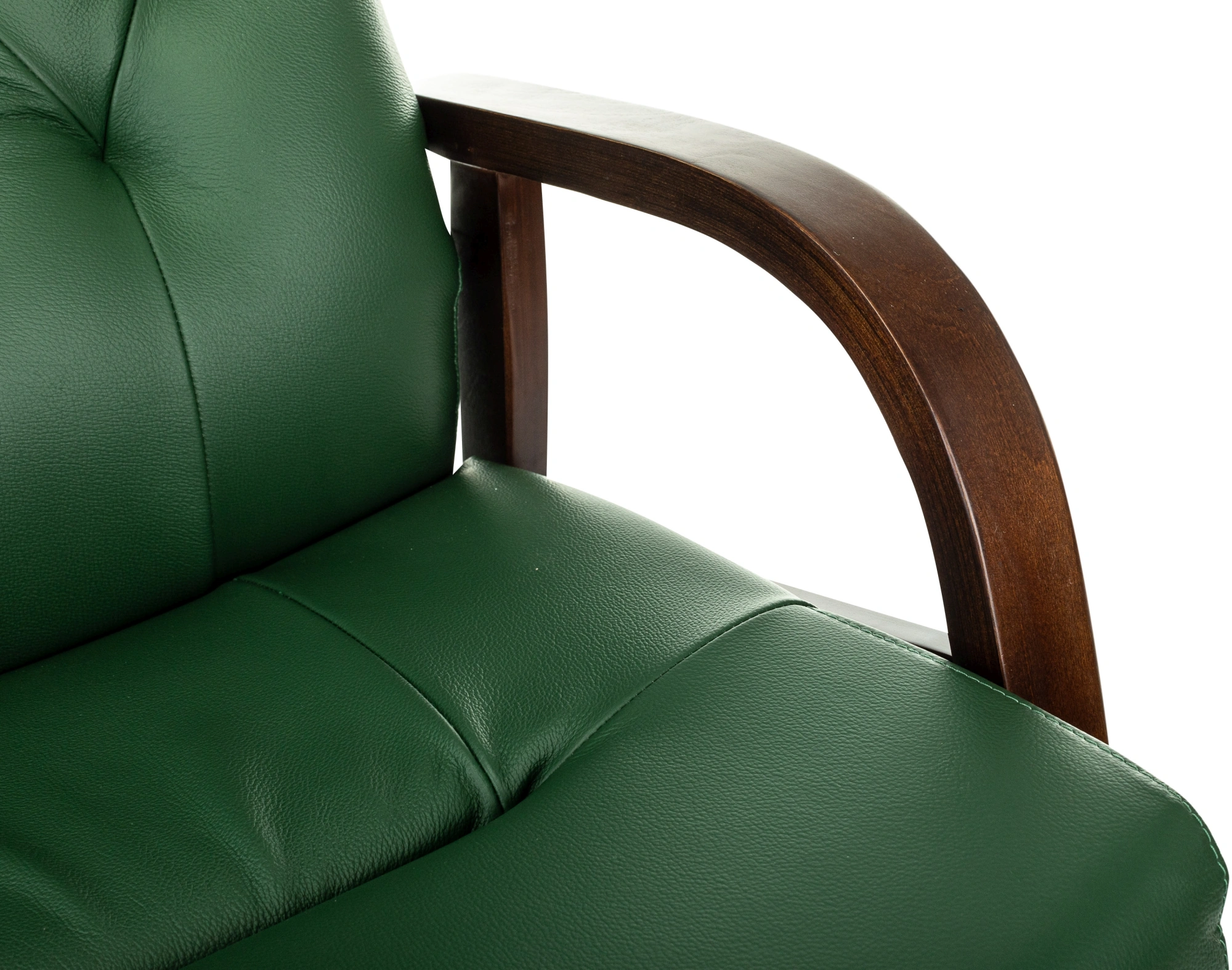 Кресло Бюрократ T-9928WALNUT-CF, обивка: кожа, цвет: зеленый (T-9928WALNUT-CF/GN) от магазина Buro.store