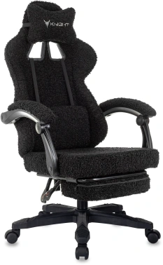 Кресло игровое Knight Lord/F, обивка: экомех, цвет: черный (KNIGHT LORD/F BLACK)