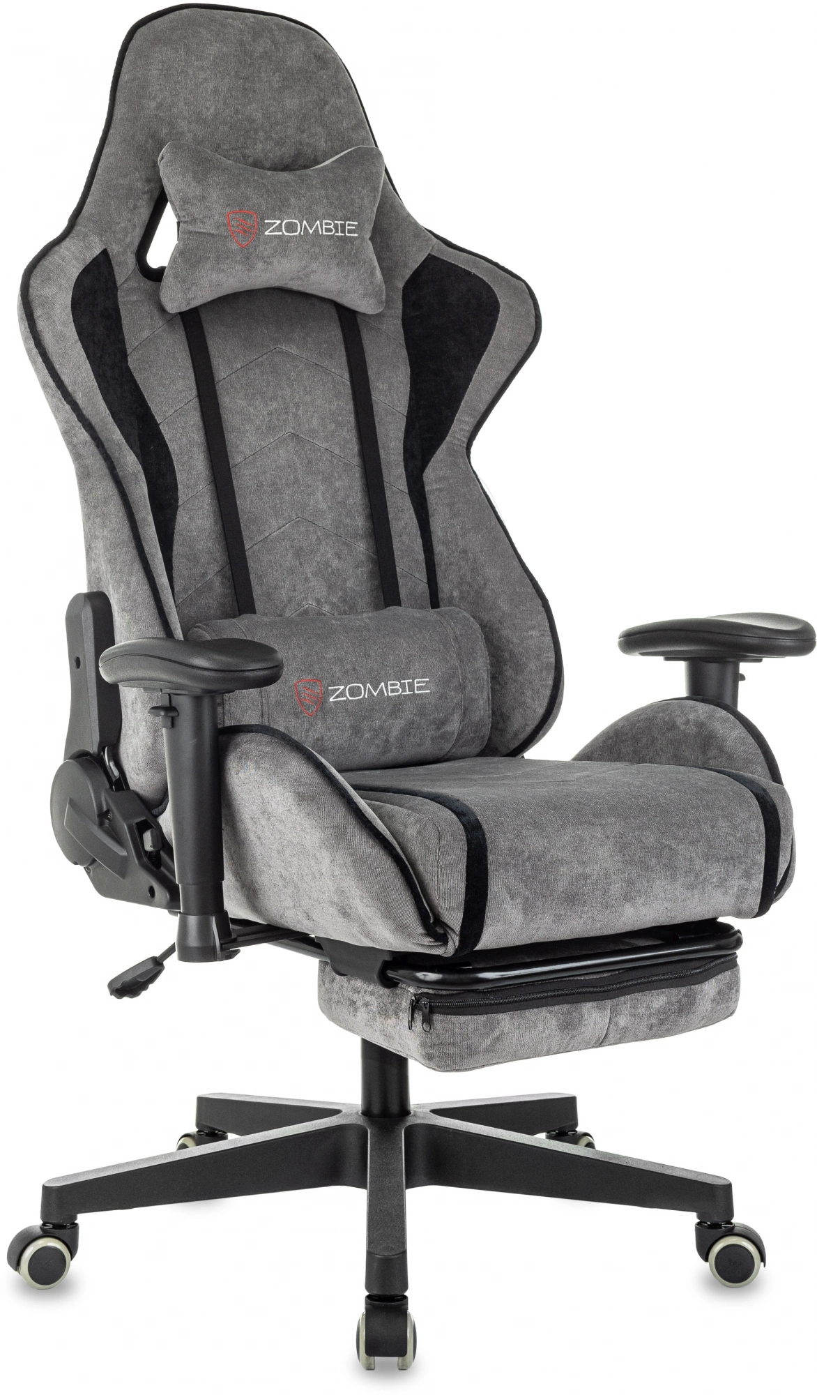Кресло игровое Zombie Drift/F, обивка: ткань, цвет: серый/черный (ZOMBIE DRIFT/F GR) от магазина Buro.store