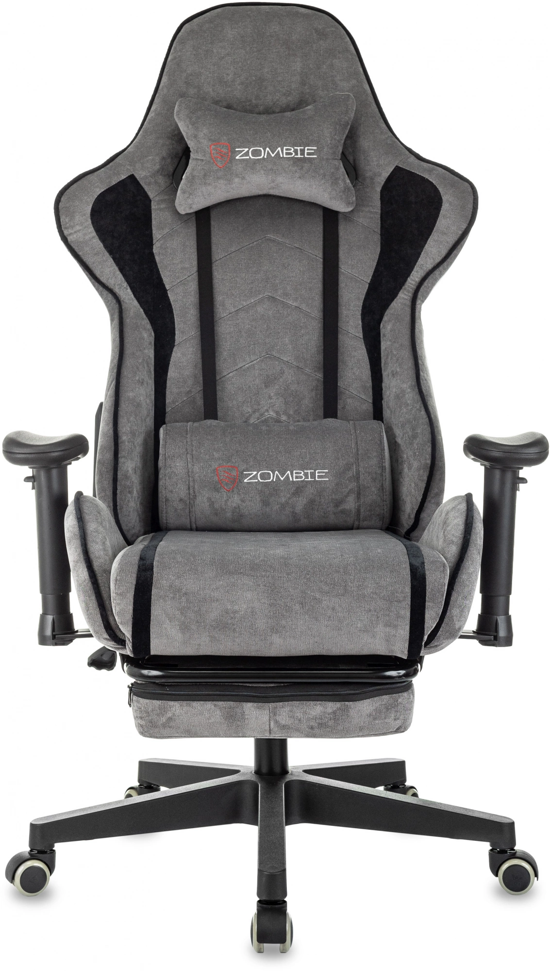 Кресло игровое Zombie Drift/F, обивка: ткань, цвет: серый/черный (ZOMBIE DRIFT/F GR) от магазина Buro.store