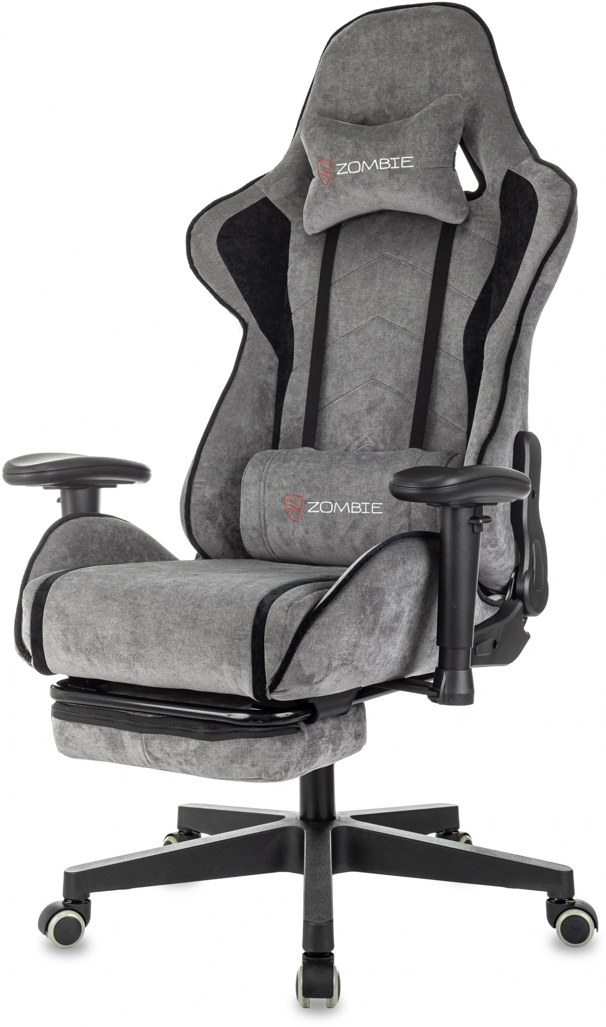 Кресло игровое Zombie Drift/F, обивка: ткань, цвет: серый/черный (ZOMBIE DRIFT/F GR) от магазина Buro.store