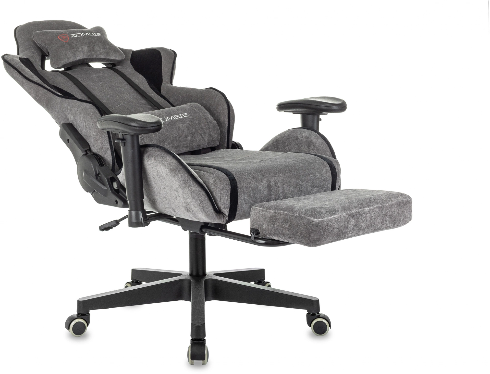Кресло игровое Zombie Drift/F, обивка: ткань, цвет: серый/черный (ZOMBIE DRIFT/F GR) от магазина Buro.store