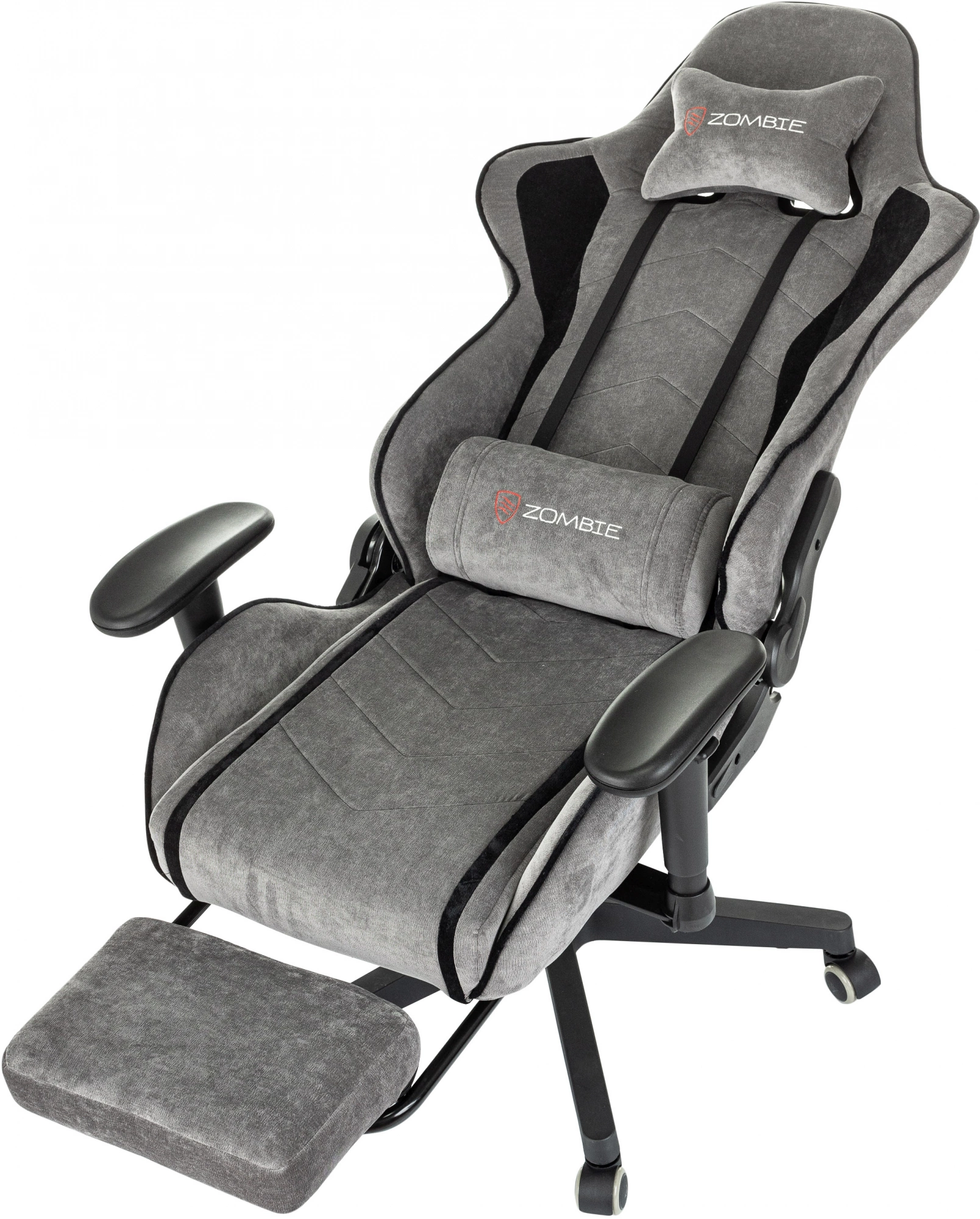 Кресло игровое Zombie Drift/F, обивка: ткань, цвет: серый/черный (ZOMBIE DRIFT/F GR) от магазина Buro.store