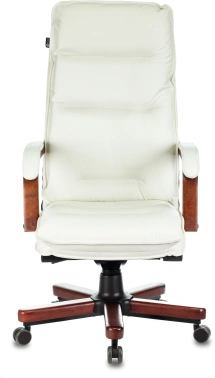 Кресло руководителя Бюрократ T-9927Walnut, обивка: кожа, цвет: слоновая кость (T-9927WALNUT/IV-LTHR)