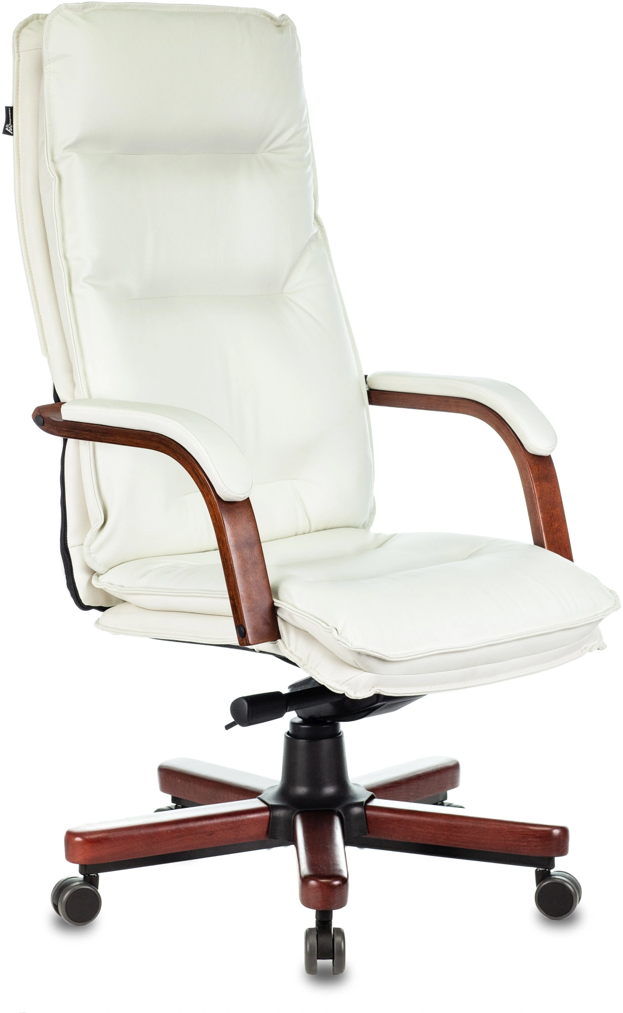 Кресло руководителя Бюрократ T-9927Walnut, обивка: кожа, цвет: слоновая кость (T-9927WALNUT/IV-LTHR) от магазина Buro.store