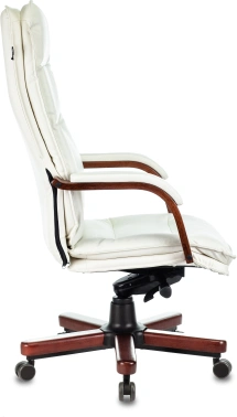 Кресло руководителя Бюрократ T-9927Walnut, обивка: кожа, цвет: слоновая кость (T-9927WALNUT/IV-LTHR)