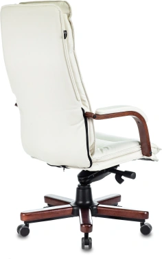Кресло руководителя Бюрократ T-9927Walnut, обивка: кожа, цвет: слоновая кость (T-9927WALNUT/IV-LTHR)