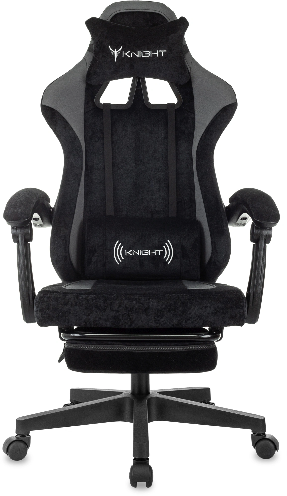 Кресло игровое Knight Custom/F, обивка: ткань, цвет: черный/серый (KNIGHT CUSTOM/F B) от магазина Buro.store