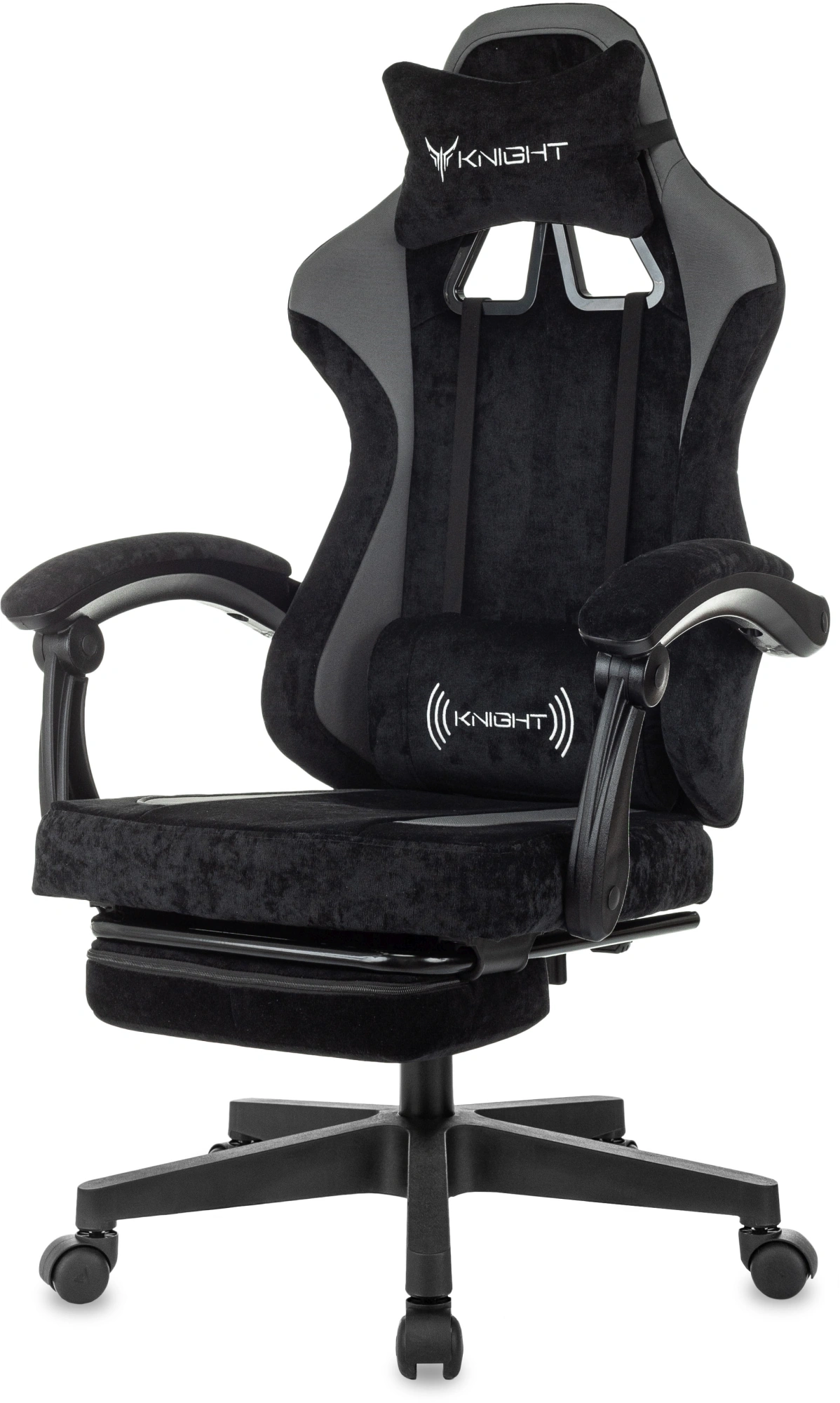 Кресло игровое Knight Custom/F, обивка: ткань, цвет: черный/серый (KNIGHT CUSTOM/F B) от магазина Buro.store