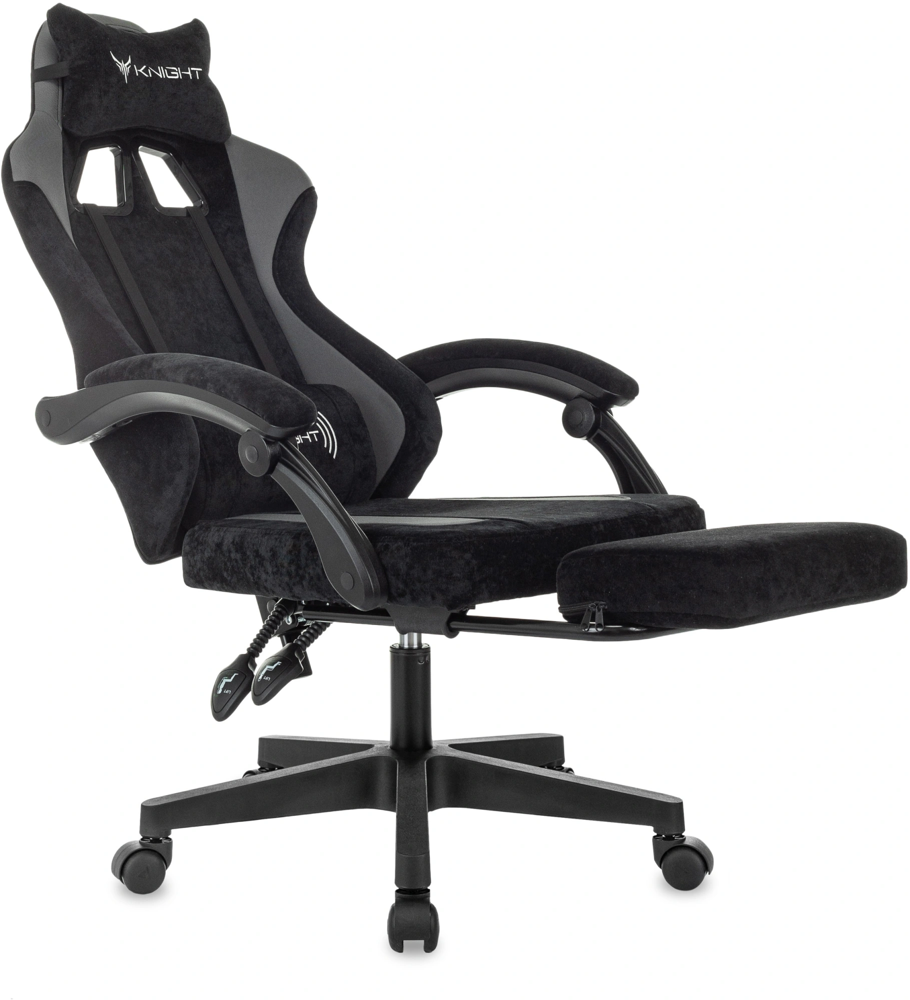 Кресло игровое Knight Custom/F, обивка: ткань, цвет: черный/серый (KNIGHT CUSTOM/F B) от магазина Buro.store