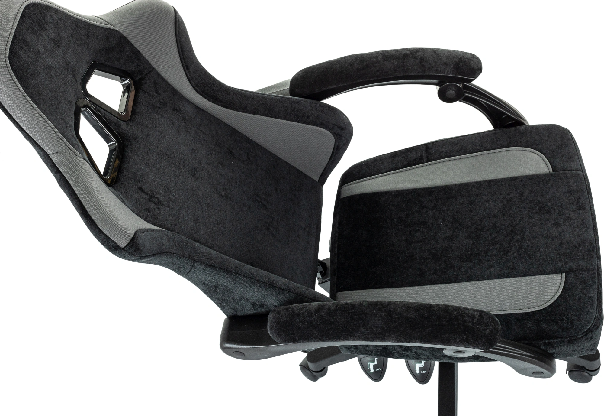 Кресло игровое Knight Custom/F, обивка: ткань, цвет: черный/серый (KNIGHT CUSTOM/F B) от магазина Buro.store