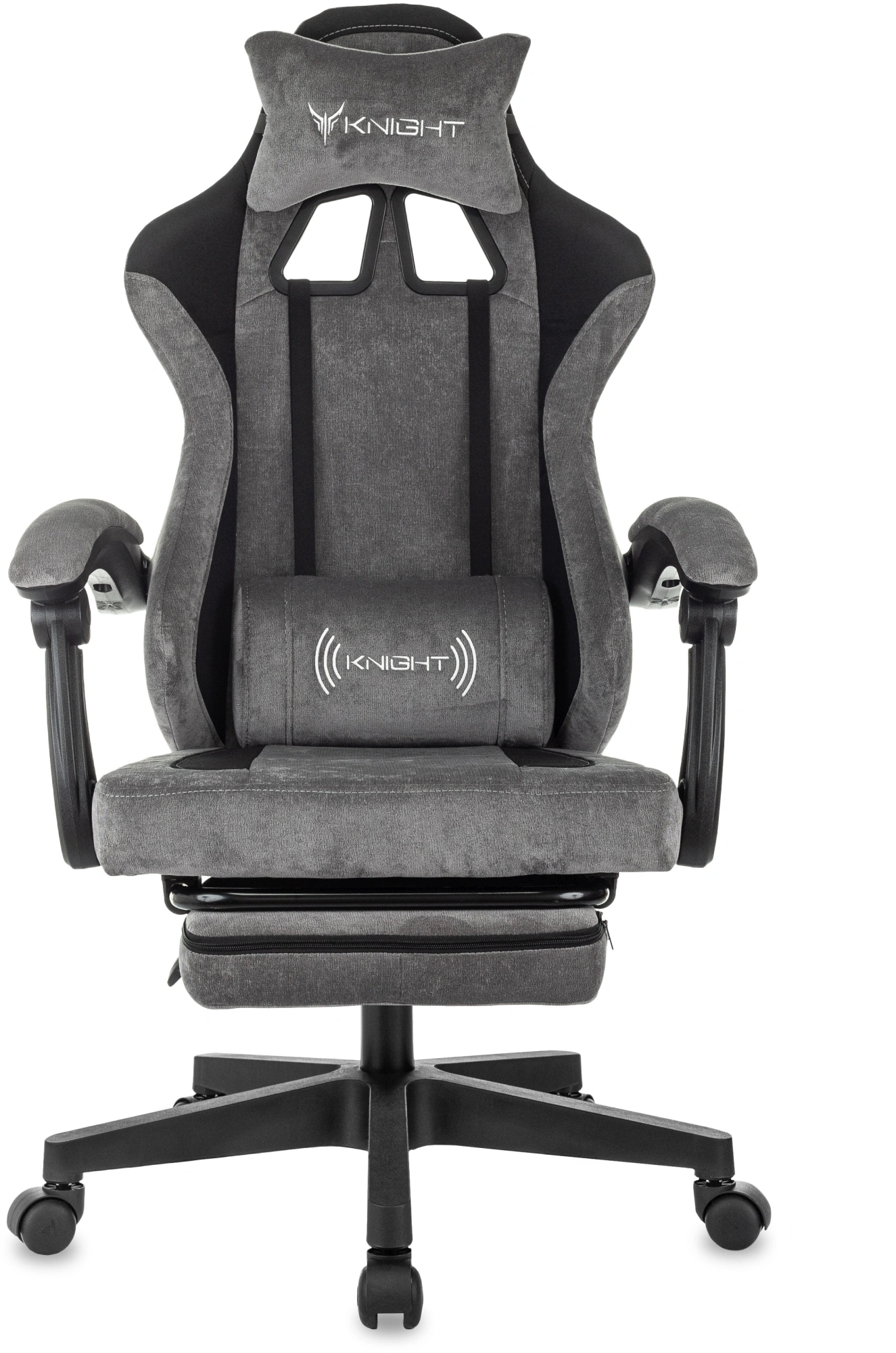 Кресло игровое Knight Custom/F, обивка: ткань, цвет: серый/черный (KNIGHT CUSTOM/F GR) от магазина Buro.store