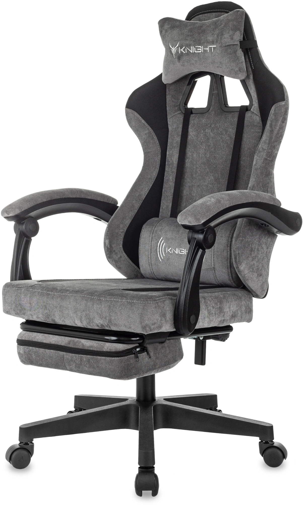 Кресло игровое Knight Custom/F, обивка: ткань, цвет: серый/черный (KNIGHT CUSTOM/F GR) от магазина Buro.store