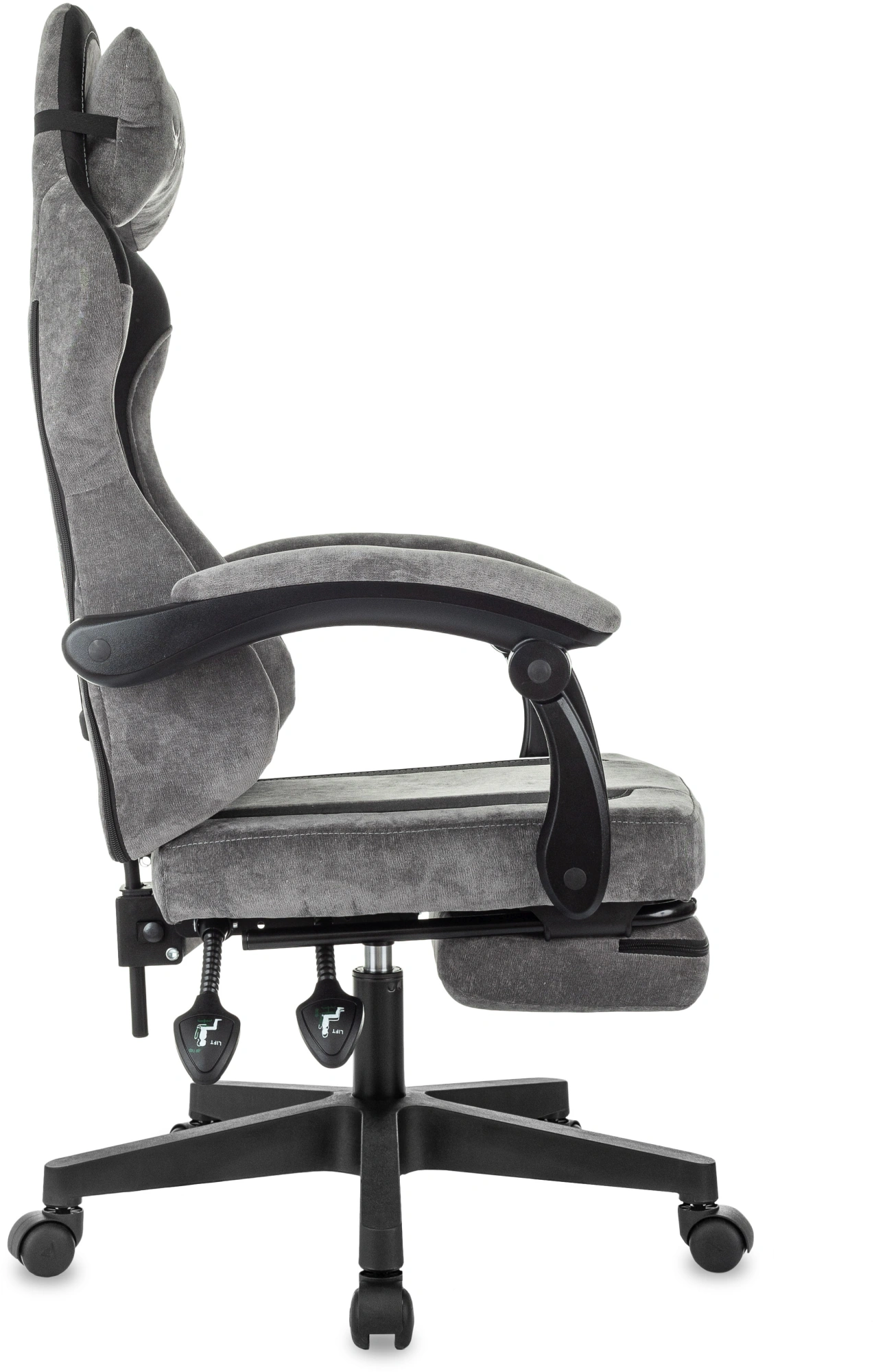 Кресло игровое Knight Custom/F, обивка: ткань, цвет: серый/черный (KNIGHT CUSTOM/F GR) от магазина Buro.store