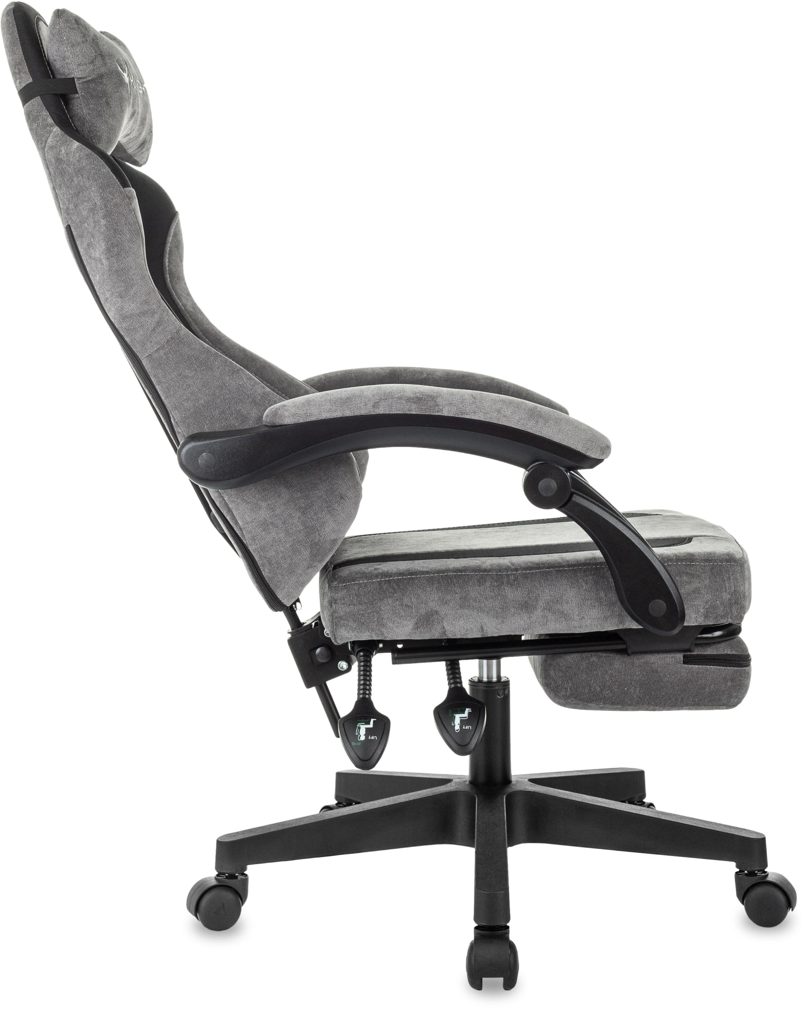 Кресло игровое Knight Custom/F, обивка: ткань, цвет: серый/черный (KNIGHT CUSTOM/F GR) от магазина Buro.store