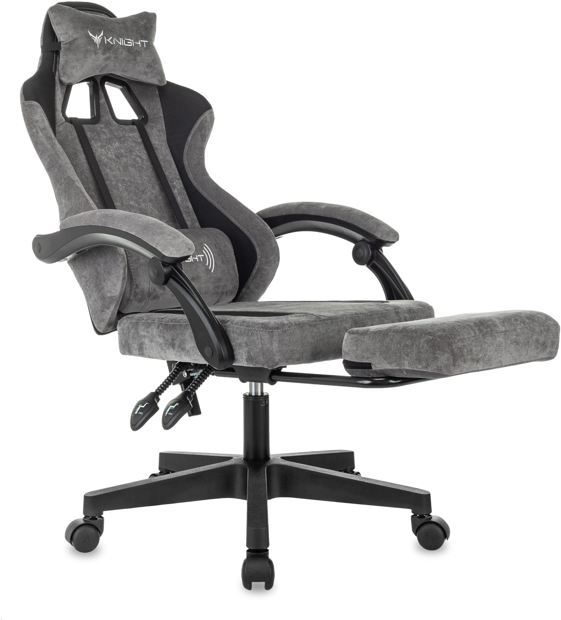 Кресло игровое Knight Custom/F, обивка: ткань, цвет: серый/черный (KNIGHT CUSTOM/F GR) от магазина Buro.store