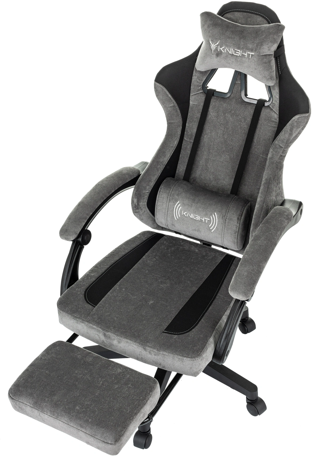 Кресло игровое Knight Custom/F, обивка: ткань, цвет: серый/черный (KNIGHT CUSTOM/F GR) от магазина Buro.store