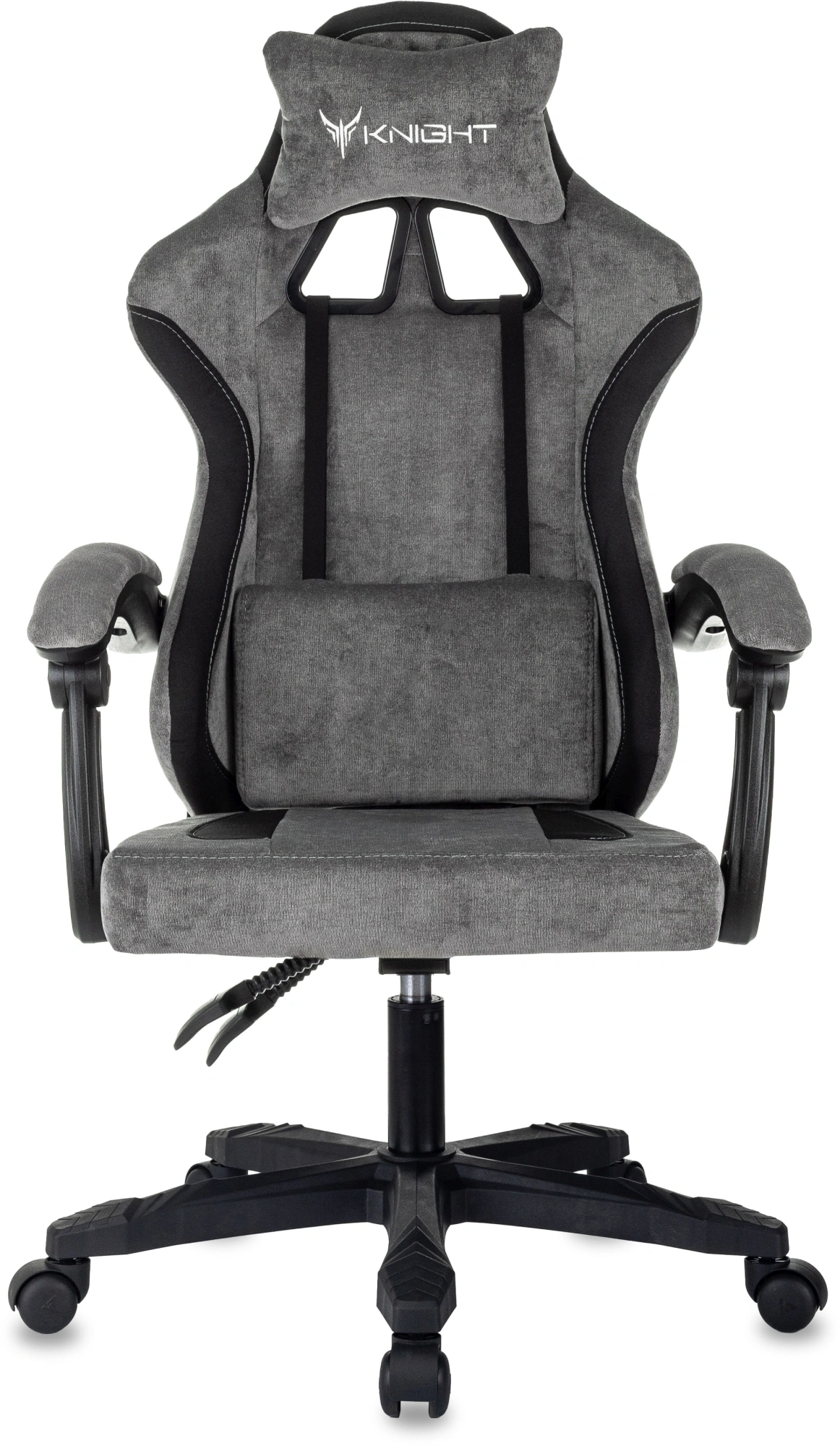 Кресло игровое Knight Wolf, обивка: ткань, цвет: серый/черный (KNIGHT WOLF GR) от магазина Buro.store
