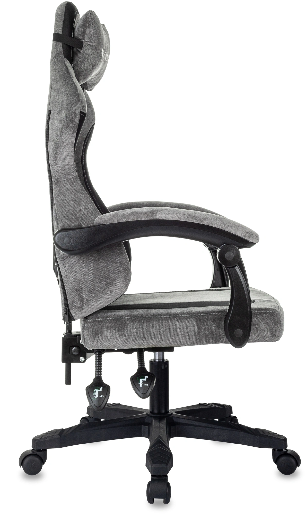 Кресло игровое Knight Wolf, обивка: ткань, цвет: серый/черный (KNIGHT WOLF GR) от магазина Buro.store