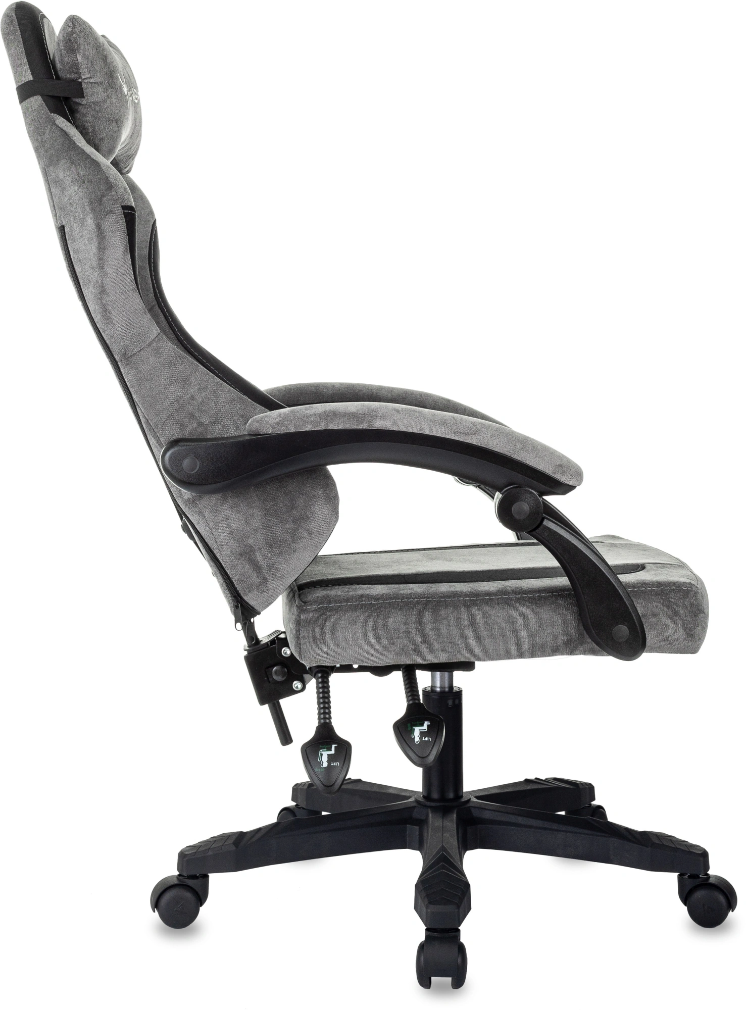 Кресло игровое Knight Wolf, обивка: ткань, цвет: серый/черный (KNIGHT WOLF GR) от магазина Buro.store