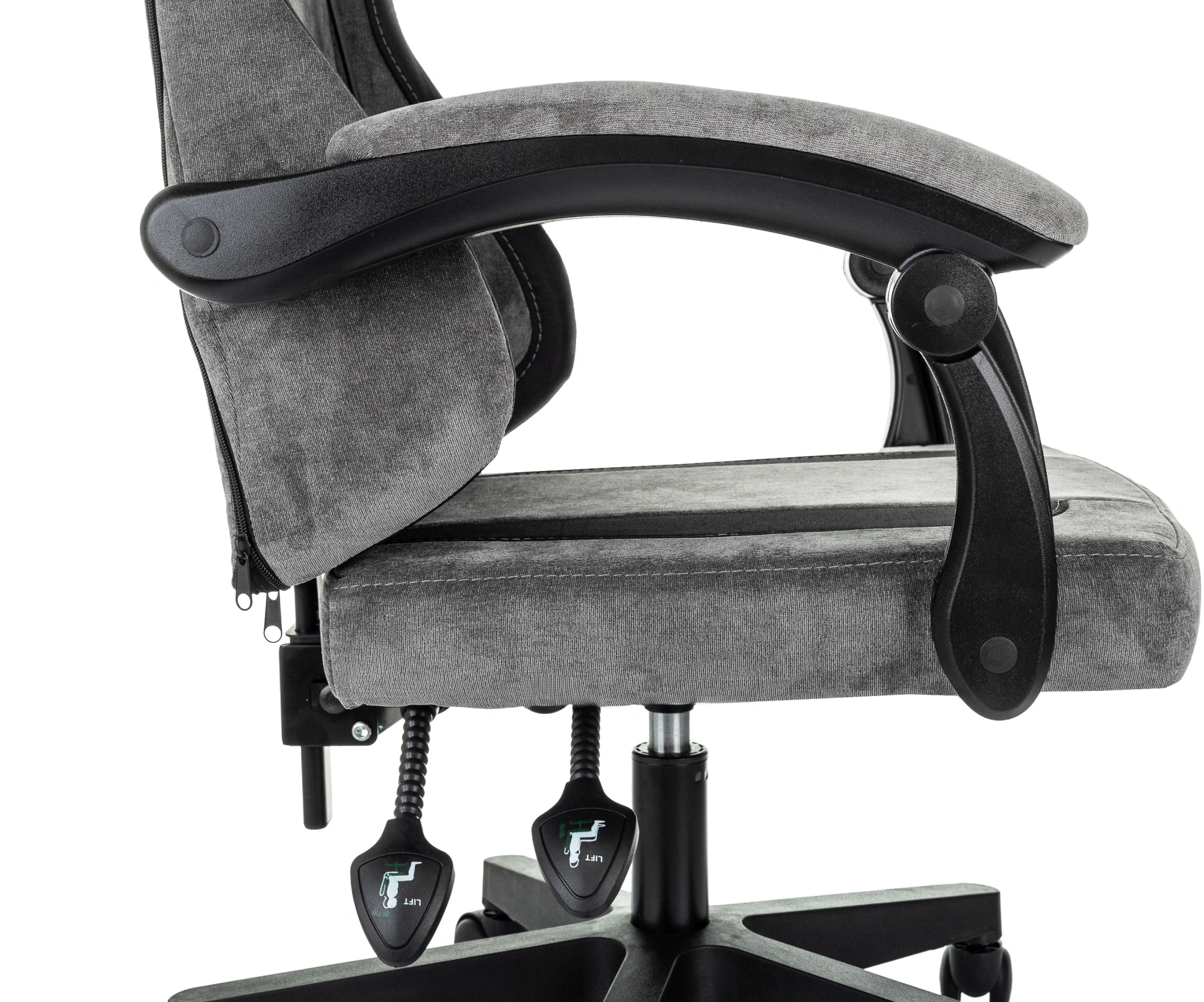 Кресло игровое Knight Wolf, обивка: ткань, цвет: серый/черный (KNIGHT WOLF GR) от магазина Buro.store