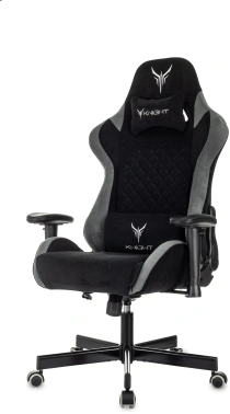 Кресло игровое Knight Regal, обивка: искусственная замша, цвет: черный/серый (KNIGHT REGAL FABR-B)