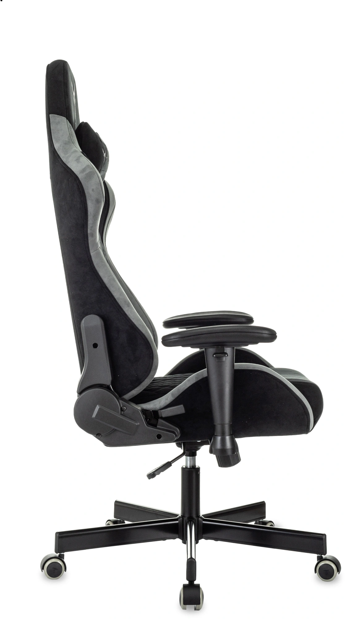 Кресло игровое Knight Regal, обивка: искусственная замша, цвет: черный/серый (KNIGHT REGAL FABR-B) от магазина Buro.store