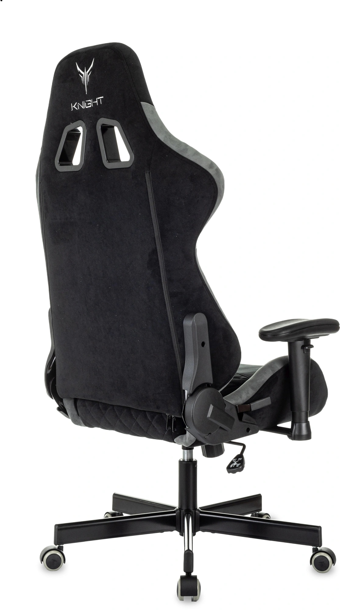 Кресло игровое Knight Regal, обивка: искусственная замша, цвет: черный/серый (KNIGHT REGAL FABR-B) от магазина Buro.store