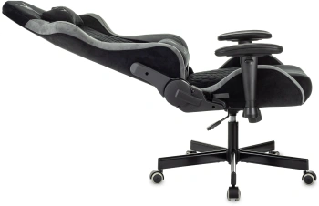 Кресло игровое Knight Regal, обивка: искусственная замша, цвет: черный/серый (KNIGHT REGAL FABR-B)