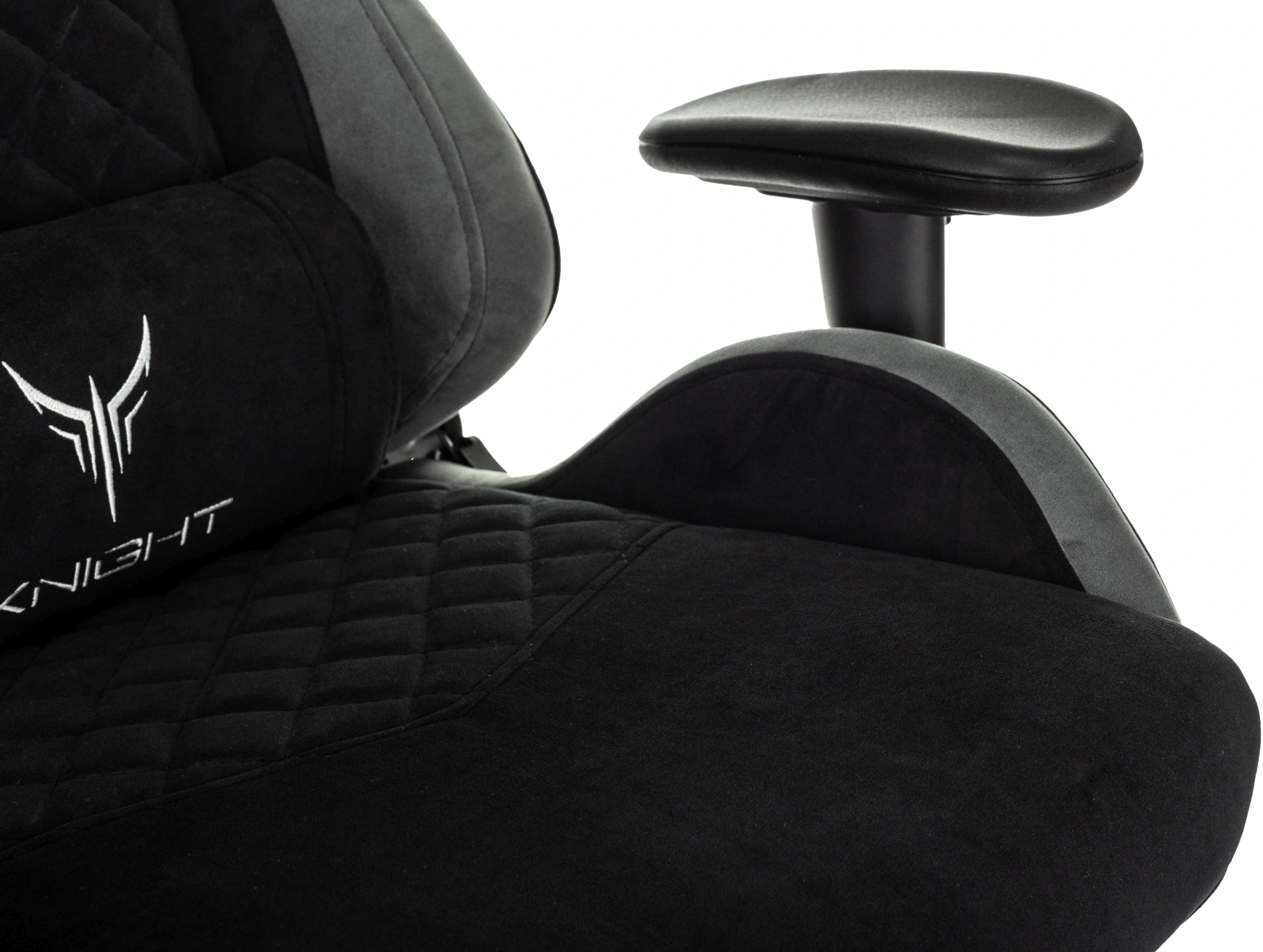 Кресло игровое Knight Regal, обивка: искусственная замша, цвет: черный/серый (KNIGHT REGAL FABR-B) от магазина Buro.store