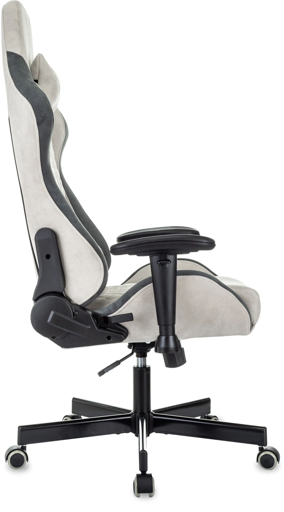 Кресло игровое Knight Regal, обивка: искусственная замша, цвет: светло-серый/серый (KNIGHT REGAL FABR-LG) от магазина Buro.store