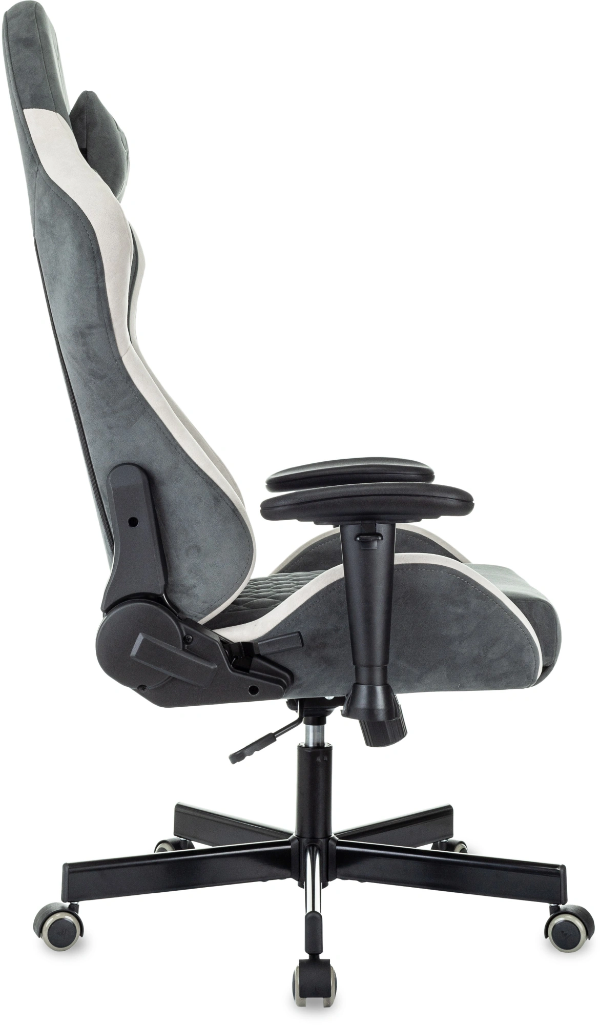 Кресло игровое Knight Regal, обивка: искусственная замша, цвет: серый/светло-серый (KNIGHT REGAL FABR-GR) от магазина Buro.store