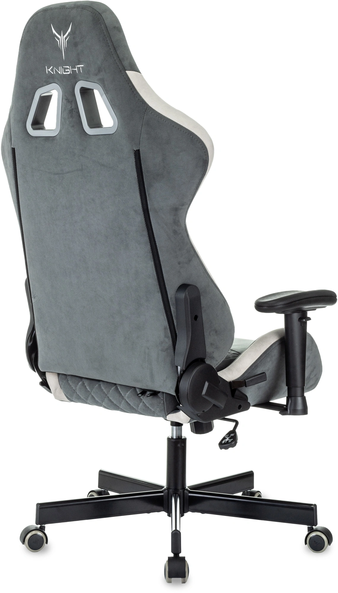 Кресло игровое Knight Regal, обивка: искусственная замша, цвет: серый/светло-серый (KNIGHT REGAL FABR-GR) от магазина Buro.store