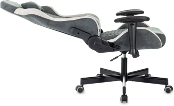 Кресло игровое Knight Regal, обивка: искусственная замша, цвет: серый/светло-серый (KNIGHT REGAL FABR-GR)