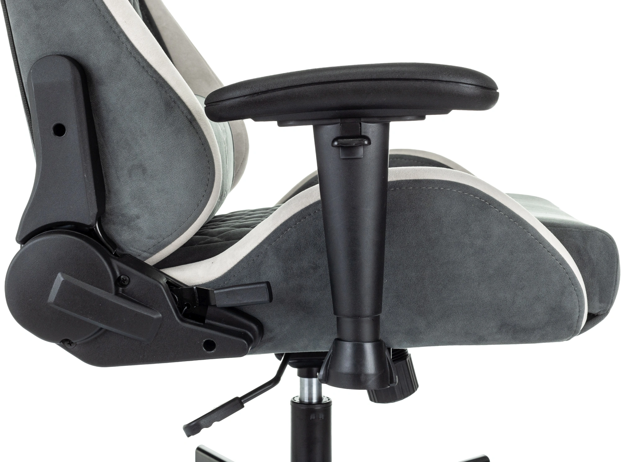 Кресло игровое Knight Regal, обивка: искусственная замша, цвет: серый/светло-серый (KNIGHT REGAL FABR-GR) от магазина Buro.store