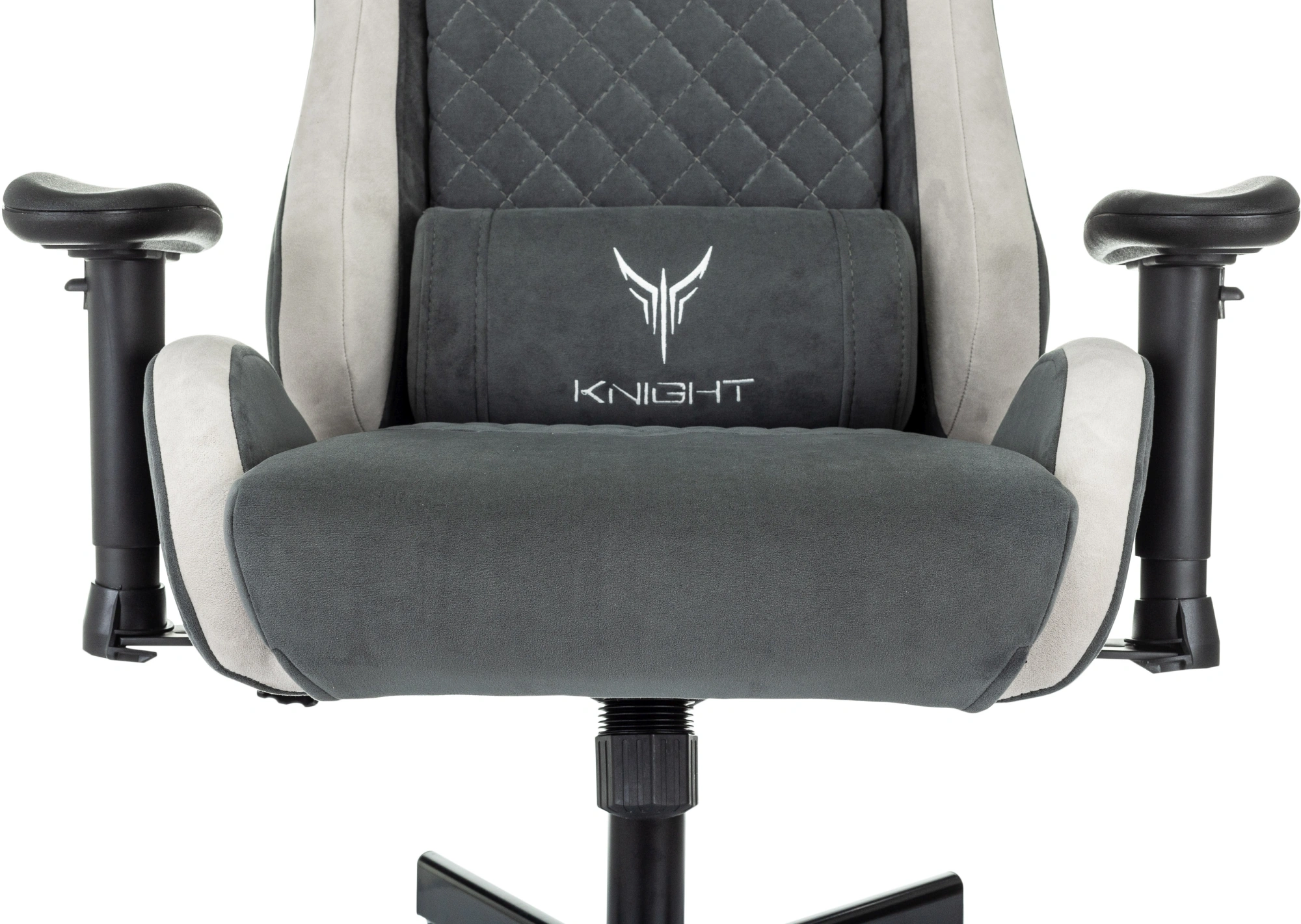 Кресло игровое Knight Regal, обивка: искусственная замша, цвет: серый/светло-серый (KNIGHT REGAL FABR-GR) от магазина Buro.store