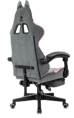 Кресло игровое Knight Kitty/F, обивка: ткань, цвет: серый/розовый (KNIGHT KITTY/F GREY)