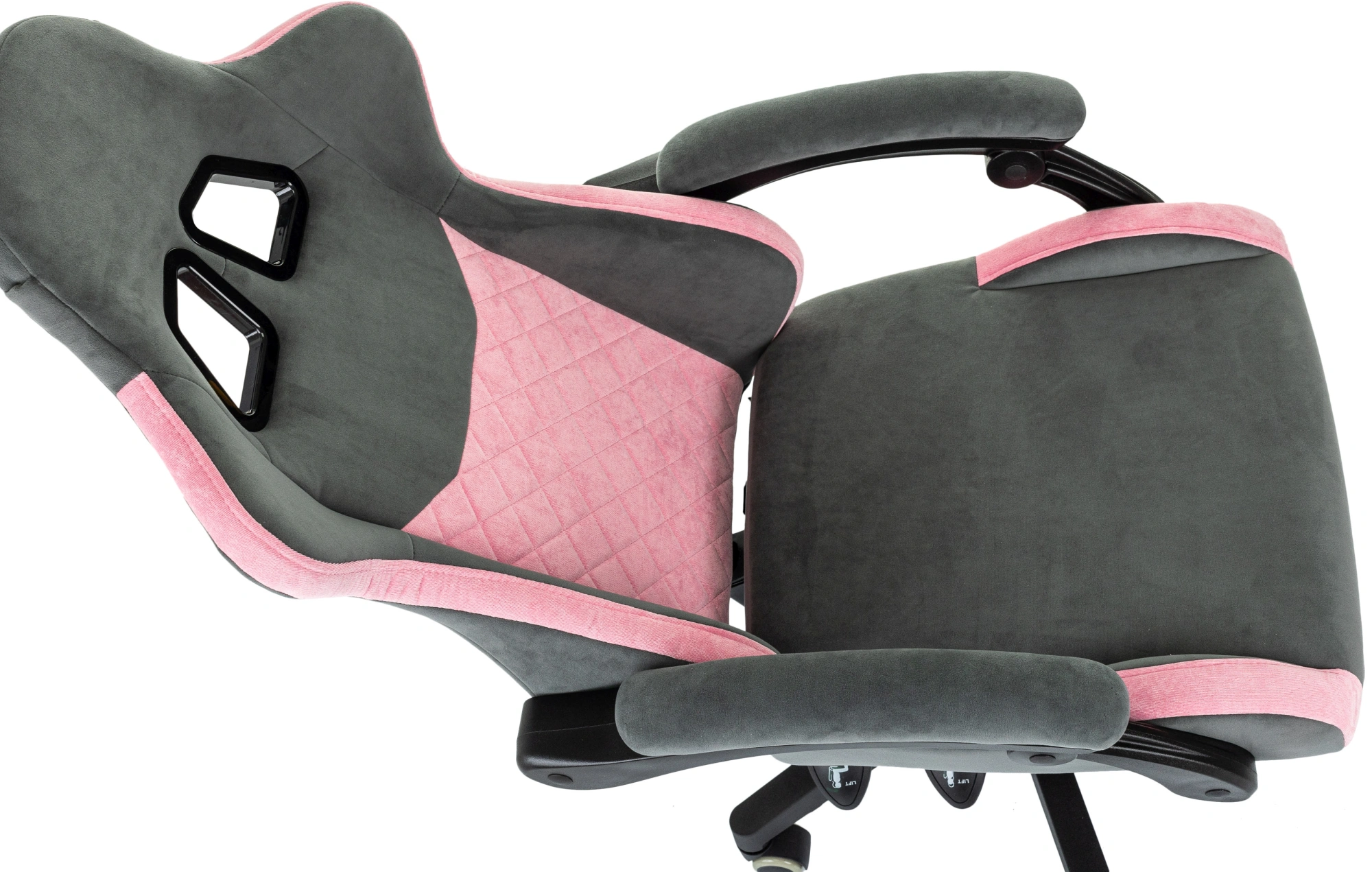 Кресло игровое Knight Kitty/F, обивка: ткань, цвет: серый/розовый (KNIGHT KITTY/F GREY) от магазина Buro.store