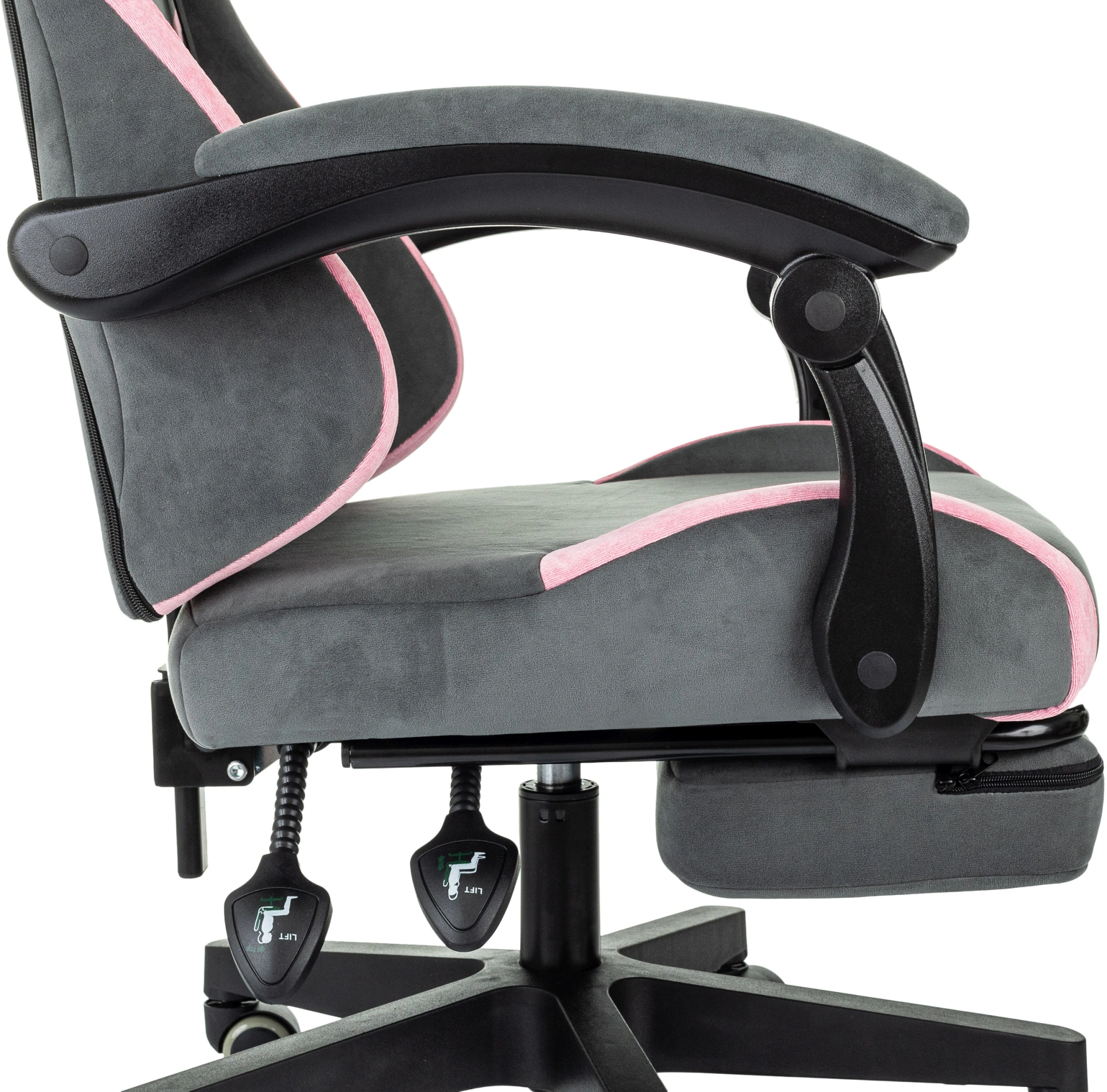 Кресло игровое Knight Kitty/F, обивка: ткань, цвет: серый/розовый (KNIGHT KITTY/F GREY) от магазина Buro.store