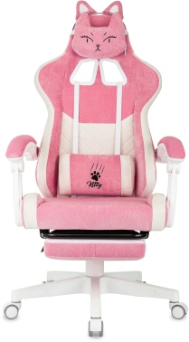 Кресло игровое Knight Kitty/F W, обивка: ткань, цвет: розовый/молочный (KNIGHT KITTY/F W PNK)