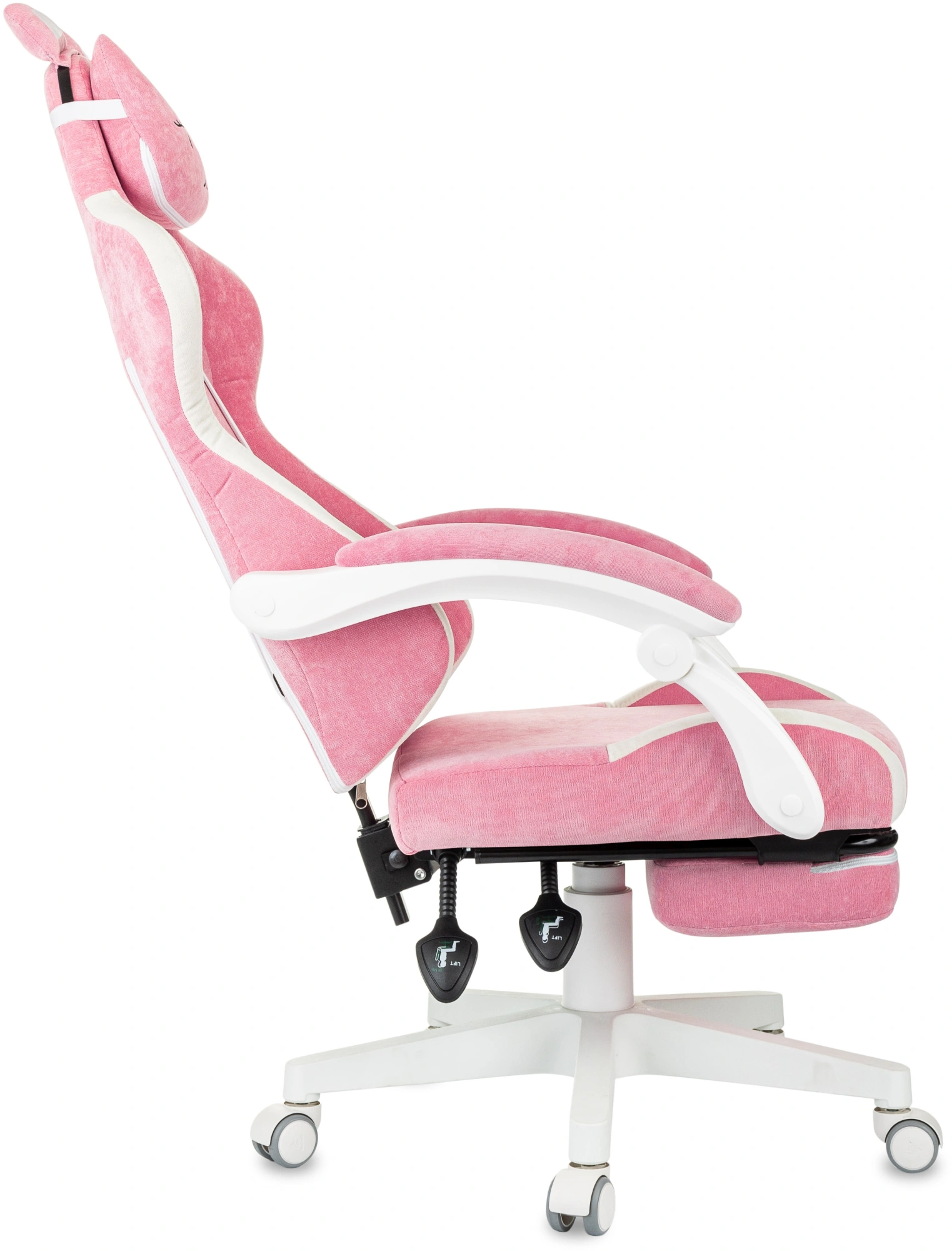 Кресло игровое Knight Kitty/F W, обивка: ткань, цвет: розовый/молочный (KNIGHT KITTY/F W PNK) от магазина Buro.store