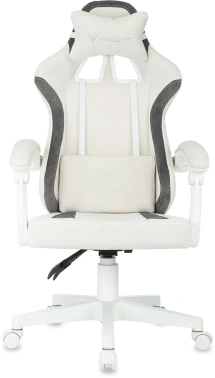 Кресло игровое Knight Wolf WH, обивка: ткань, цвет: молочный/серый (KNIGHT WOLF WH WG)