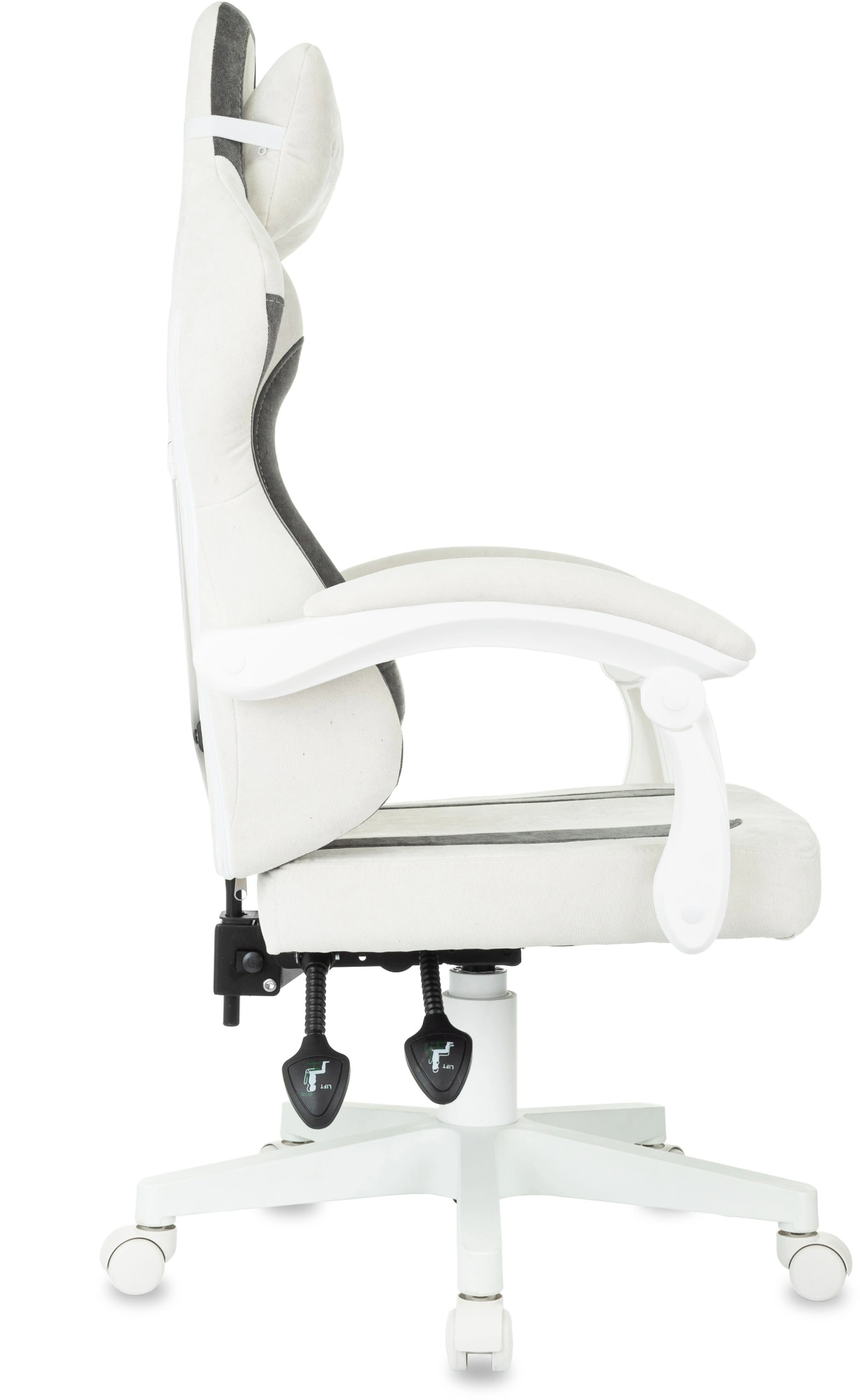 Кресло игровое Knight Wolf WH, обивка: ткань, цвет: молочный/серый (KNIGHT WOLF WH WG) от магазина Buro.store