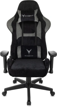 Кресло игровое Knight Flame, обивка: ткань, цвет: черный/серый (KNIGHT FLAME BGR)