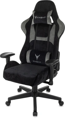 Кресло игровое Knight Flame, обивка: ткань, цвет: черный/серый (KNIGHT FLAME BGR)