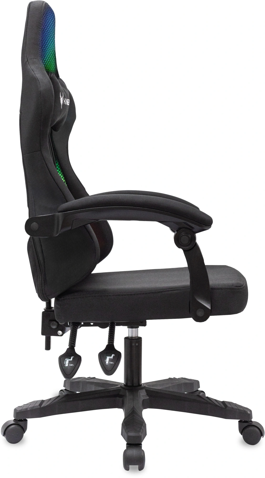 Кресло игровое Knight Wolf RGB, обивка: ткань, цвет: черный (KNIGHT WOLF RGB B) от магазина Buro.store